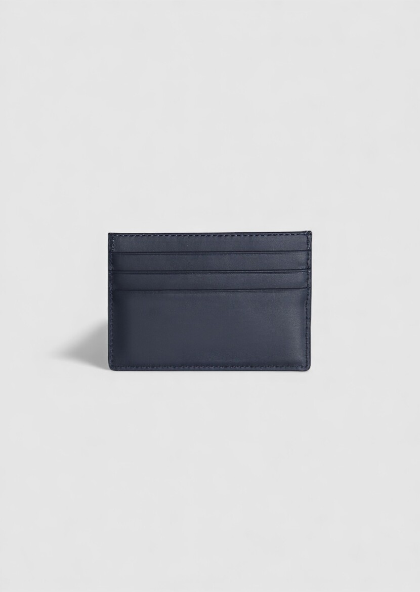 Dark Navyblue Cow Leather Card Holder - RAMSEY