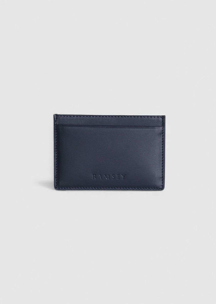 Dark Navyblue Cow Leather Card Holder - 3