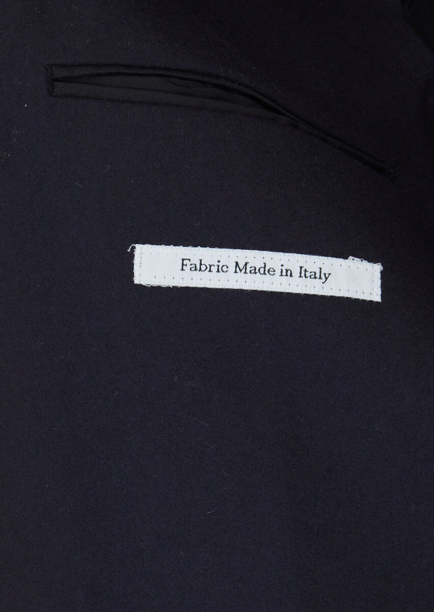 Dark Navyblue Patterned 100% Wool Jacket - 6