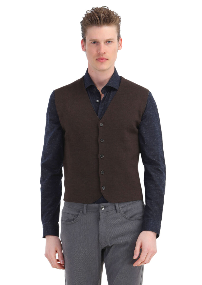 Dark Navyblue Patterned Regular Fit Long Knitting Casual 100% Cotton Shirt - 3