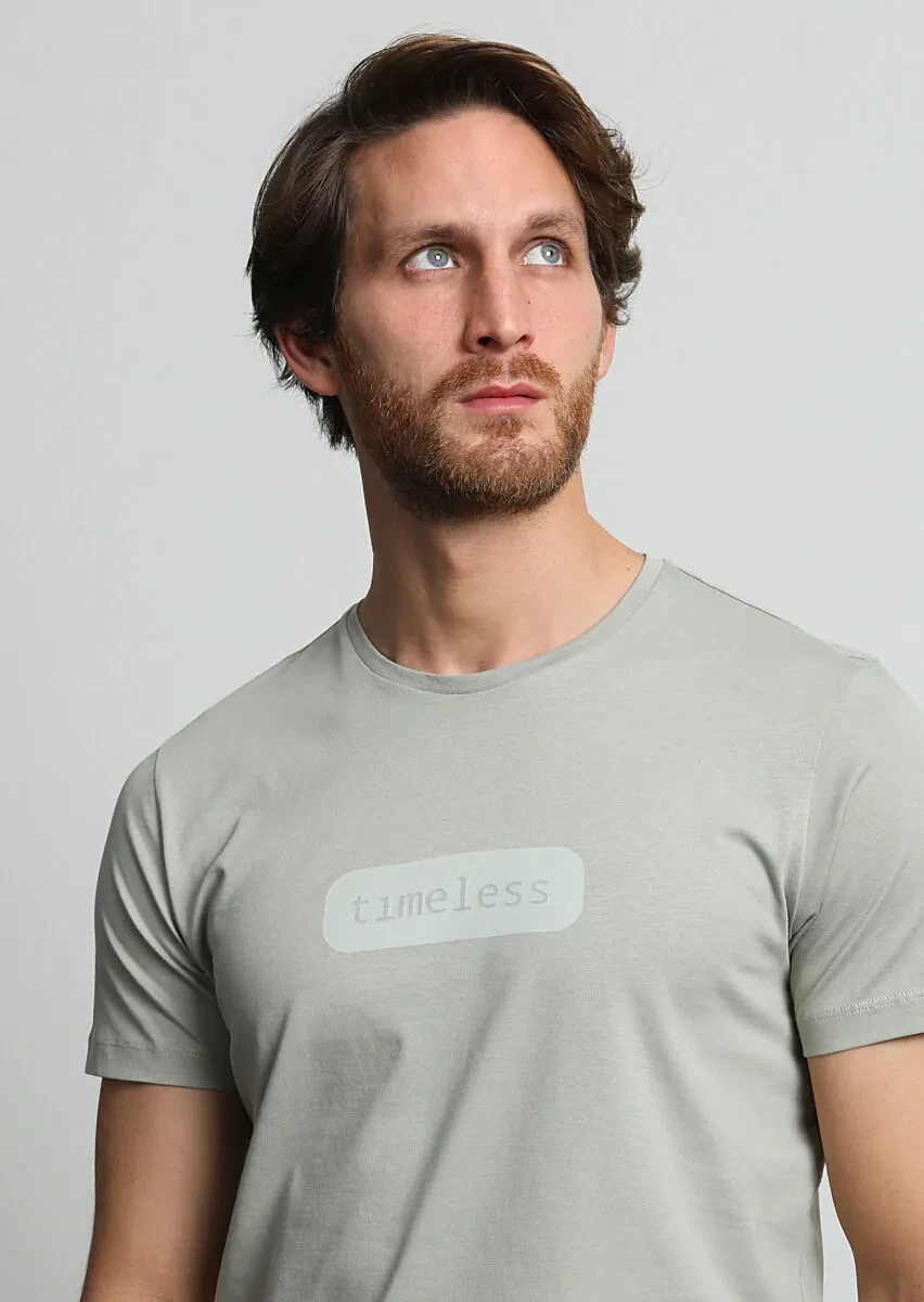 Deve Tüyü Baskılı %100 Pamuk T-Shirt - 2