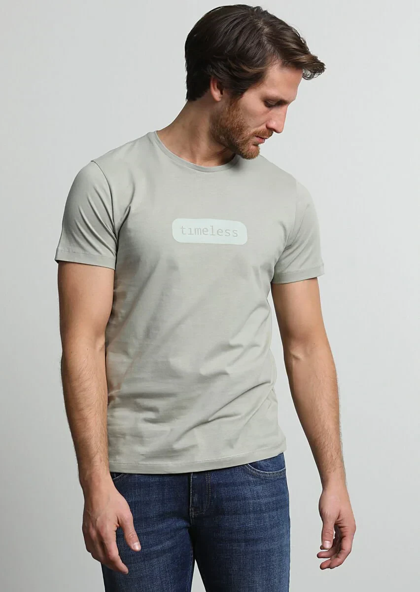 Deve Tüyü Baskılı %100 Pamuk T-Shirt - 3