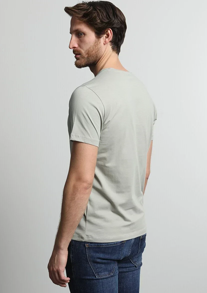 Deve Tüyü Baskılı %100 Pamuk T-Shirt - 4