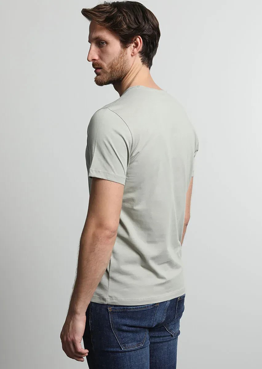 Deve Tüyü Baskılı %100 Pamuk T-Shirt - 4