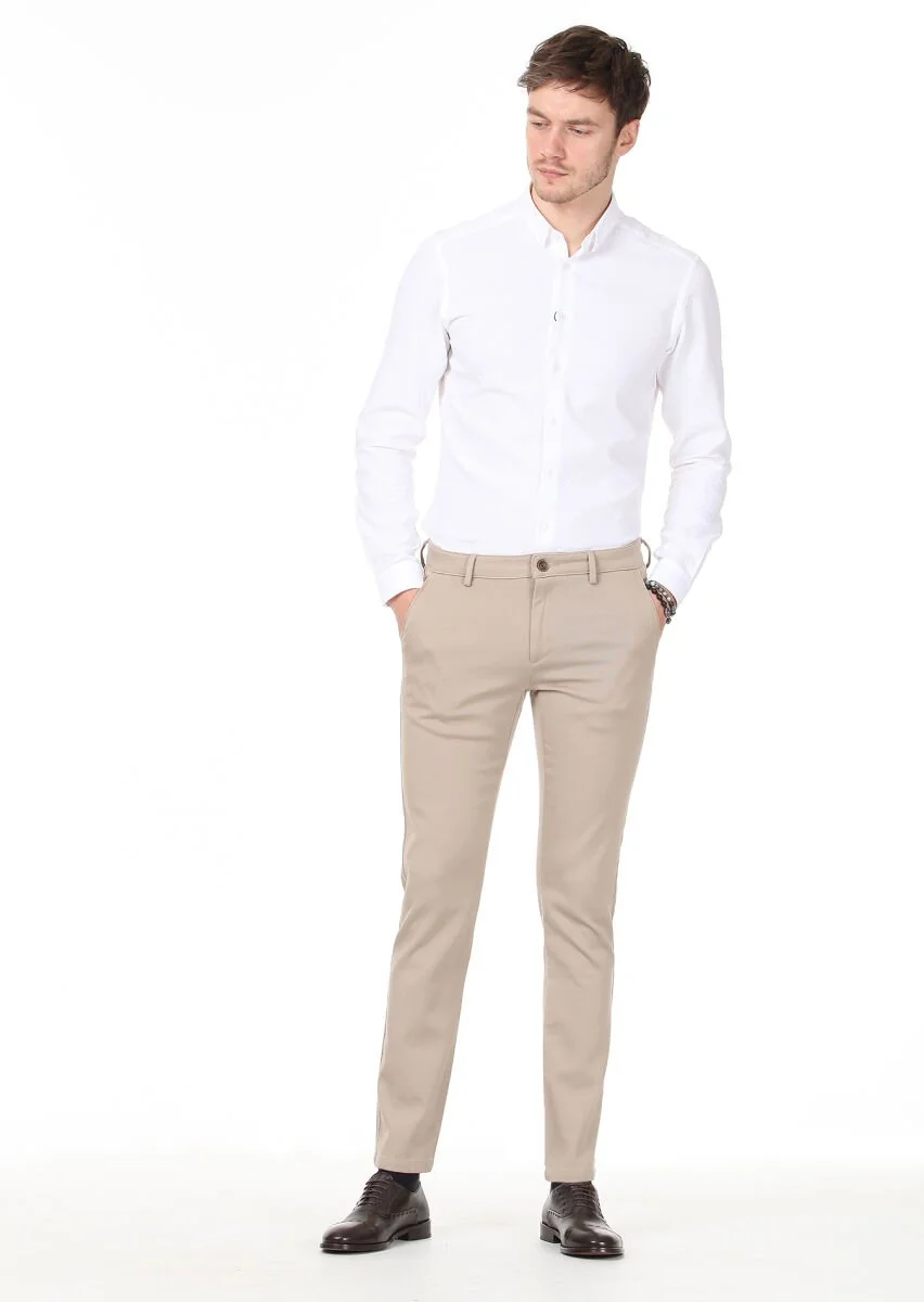 Deve Tüyü Düz Dokuma Regular Fit Casual %100 Pamuk Pantolon - 2