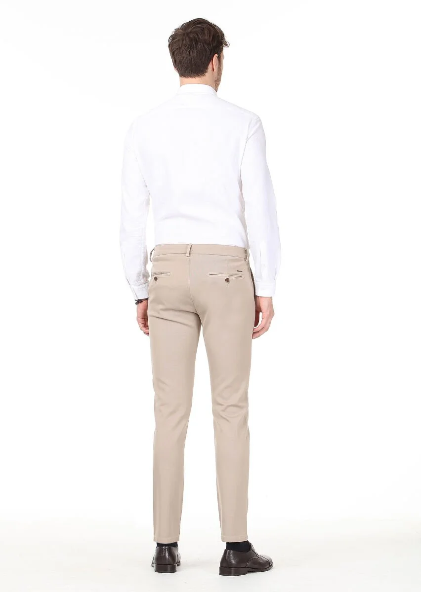 Deve Tüyü Düz Dokuma Regular Fit Casual %100 Pamuk Pantolon - 4