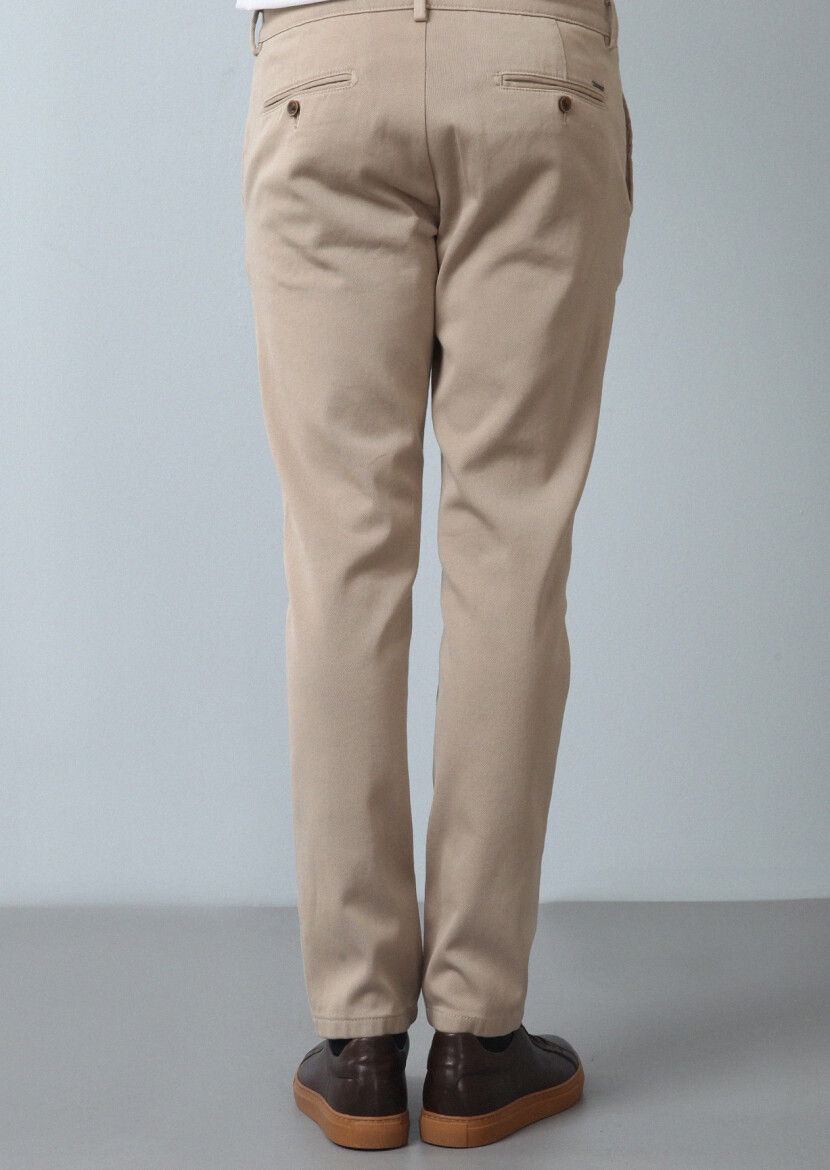 Deve Tüyü Düz Dokuma Regular Fit Casual %100 Pamuk Pantolon - 5