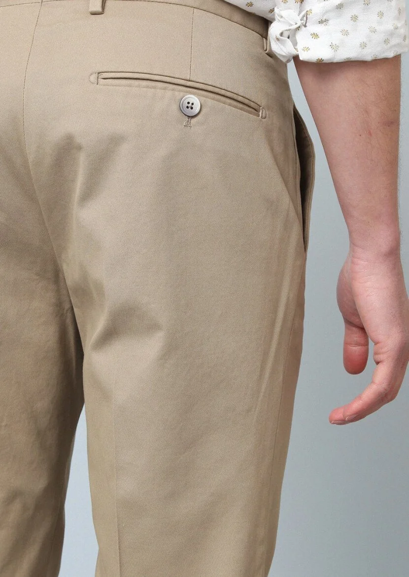 Deve Tüyü Düz Dokuma Regular Fit Smart Casual Pamuk Karışımlı Pantolon - 4