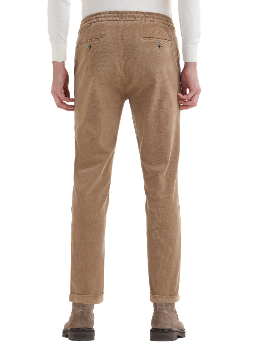 Deve Tüyü Fitilli Dokuma Jogging Fit Kadife Casual Pamuk Karışımlı Pantolon - 3
