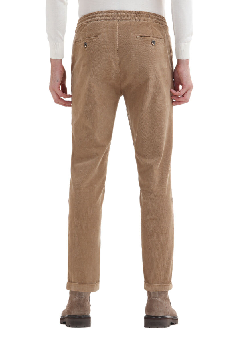 Deve Tüyü Fitilli Dokuma Jogging Fit Kadife Casual Pamuk Karışımlı Pantolon - 3