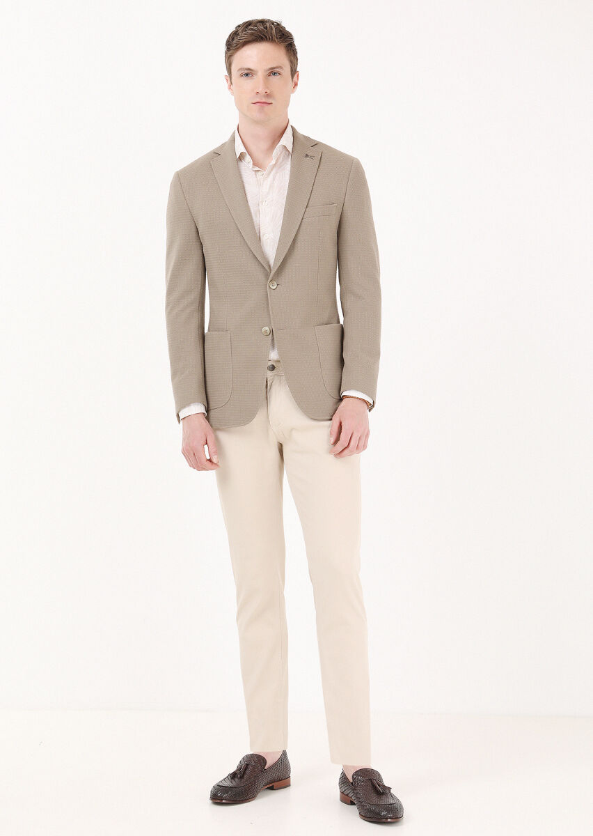 Deve Tüyü Mikro Zeroweight Slim Fit Pamuk Karışımlı Örme Ceket - 2