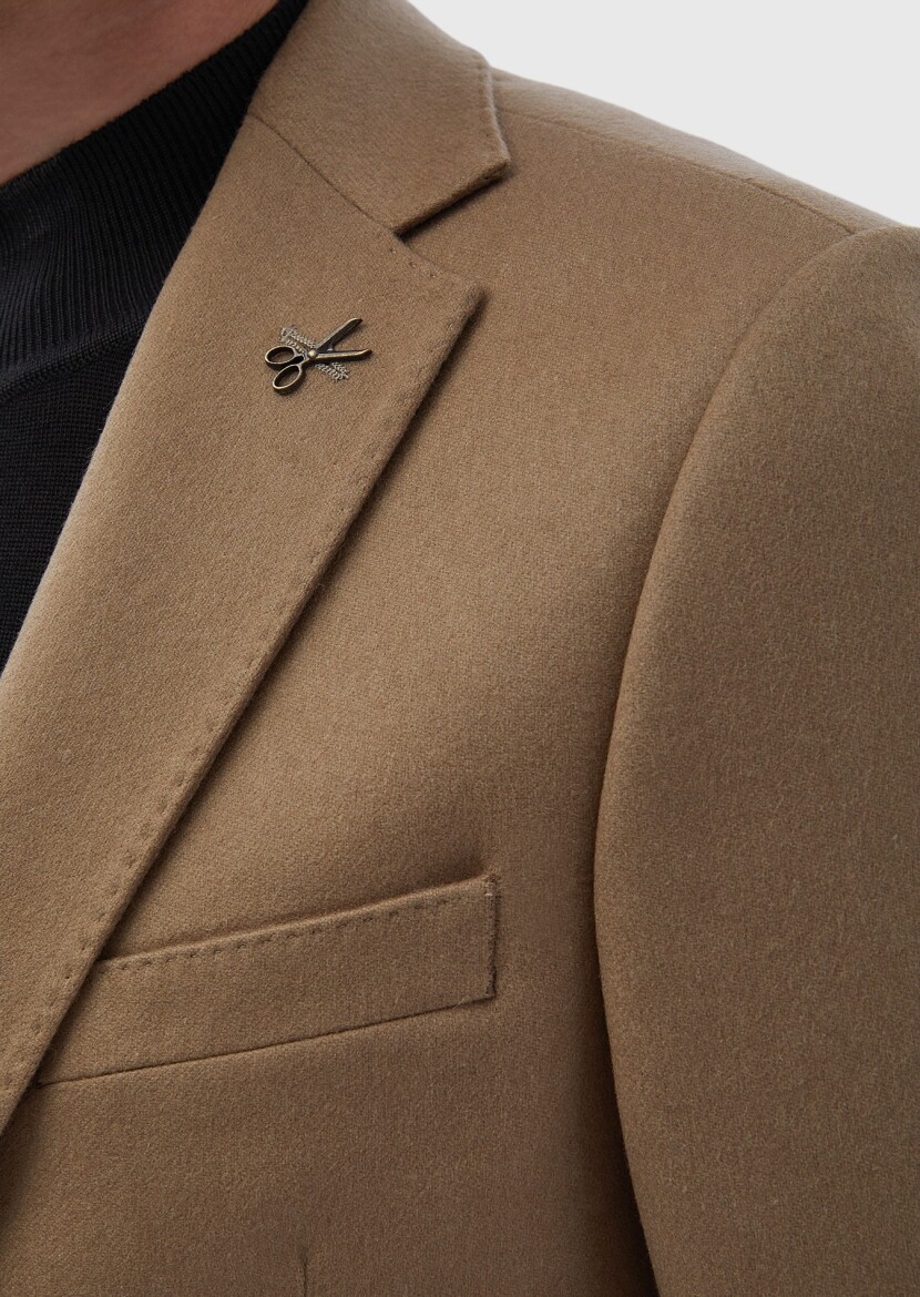 Deve Tüyü Regular Fit %100 Kaşmir Ceket - 5