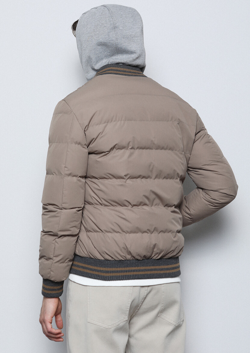 Deve Tüyü Regular Fit Dik Yaka Casual Dokuma Mont - 5