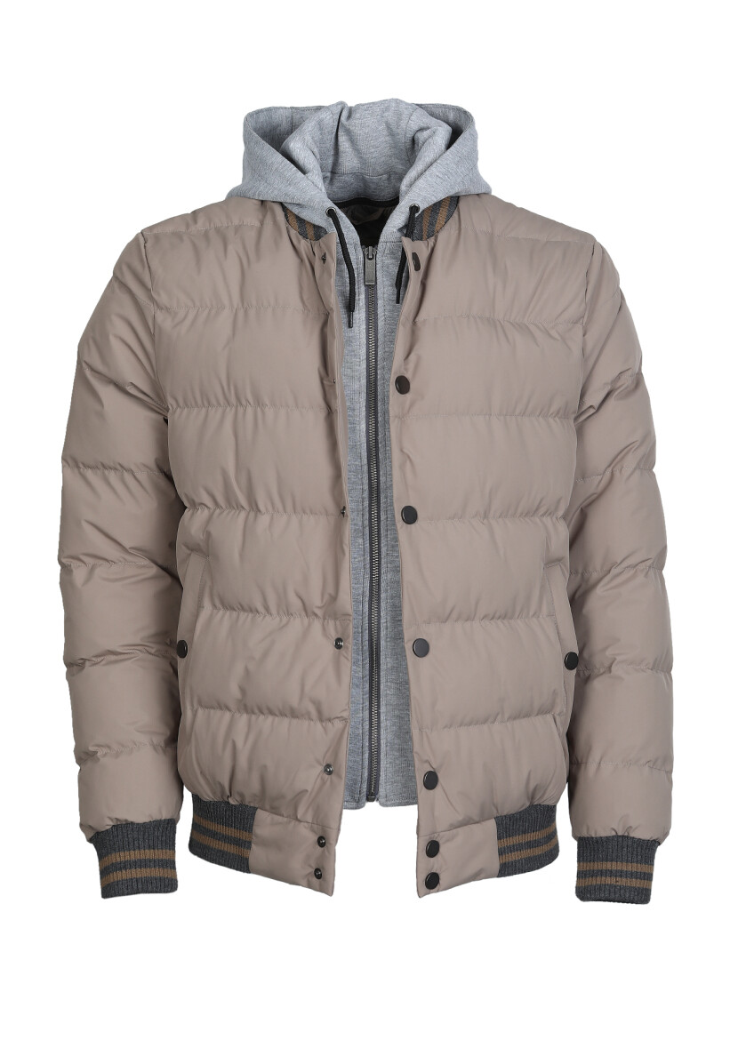 Deve Tüyü Regular Fit Dik Yaka Casual Dokuma Mont - 6