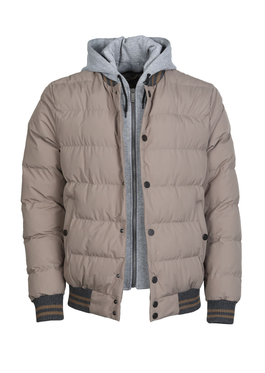 Deve Tüyü Regular Fit Dik Yaka Casual Dokuma Mont - 6