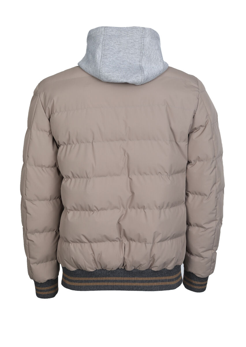 Deve Tüyü Regular Fit Dik Yaka Casual Dokuma Mont - 7