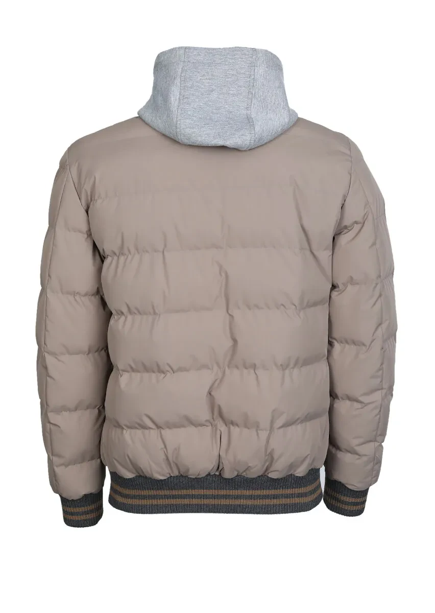 Deve Tüyü Regular Fit Dik Yaka Casual Dokuma Mont - 7