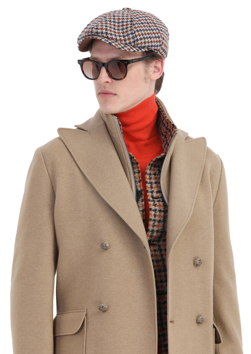 Deve Tüyü Regular Fit Kruvaze Yaka Casual Örme Palto - 7