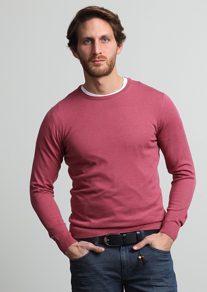Dusty Rose Color Knitwear Sweatshirt 