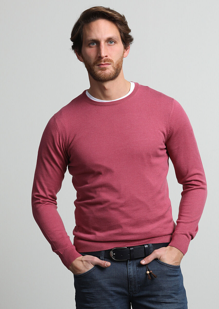 Dusty Rose Color Knitwear Sweatshirt - 2