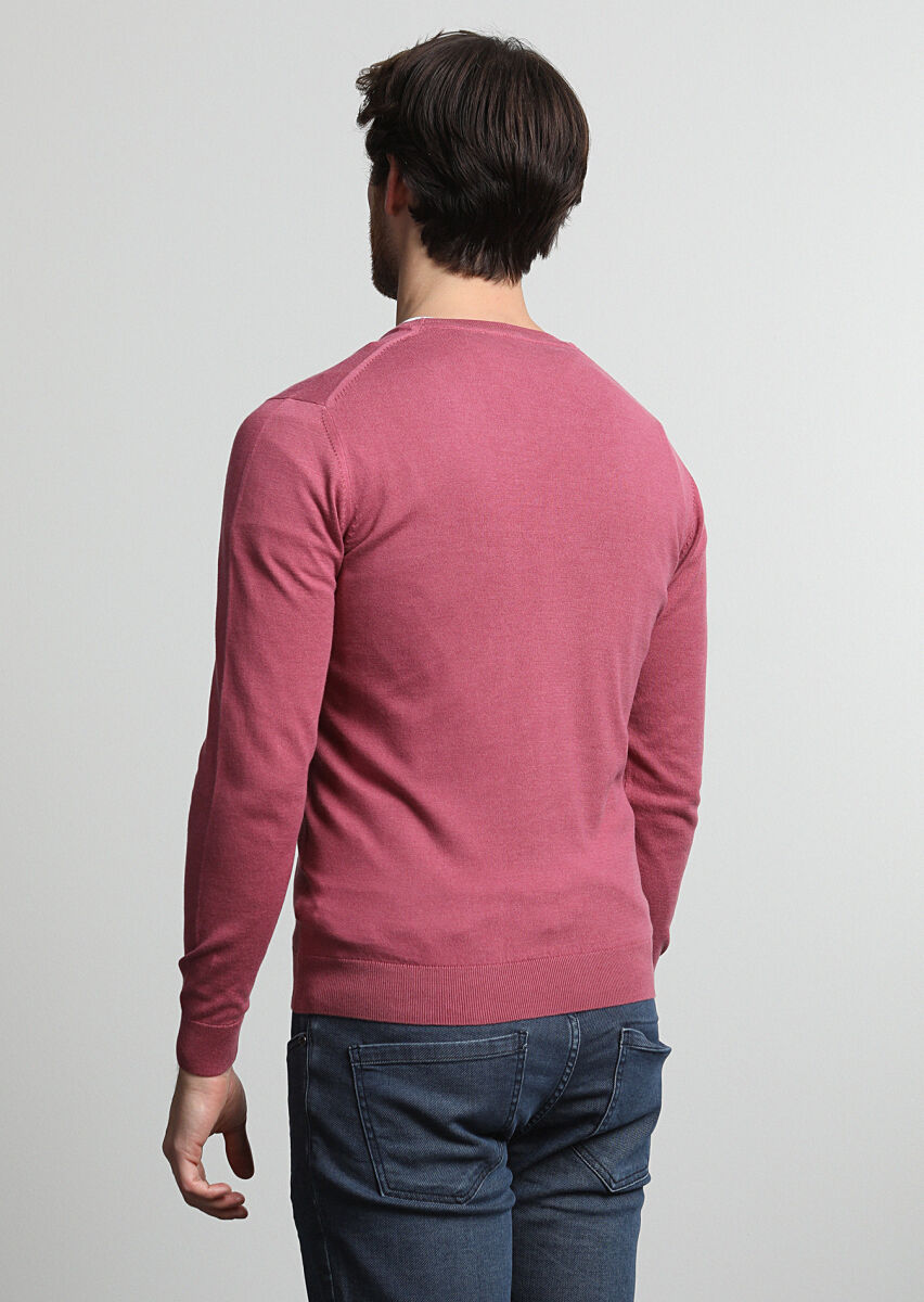 Dusty Rose Color Knitwear Sweatshirt - 3