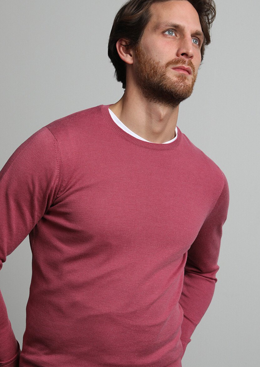 Dusty Rose Color Knitwear Sweatshirt 