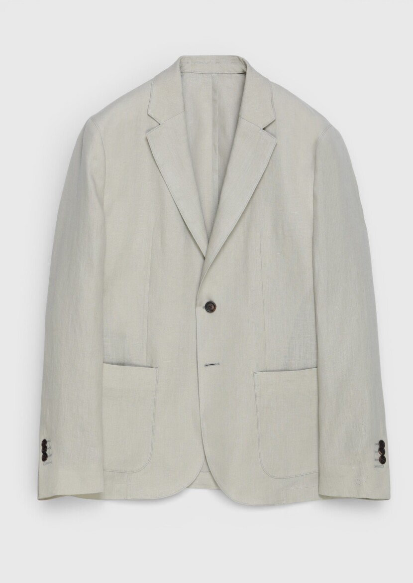 Ecru 100% Linen Jacket - 5