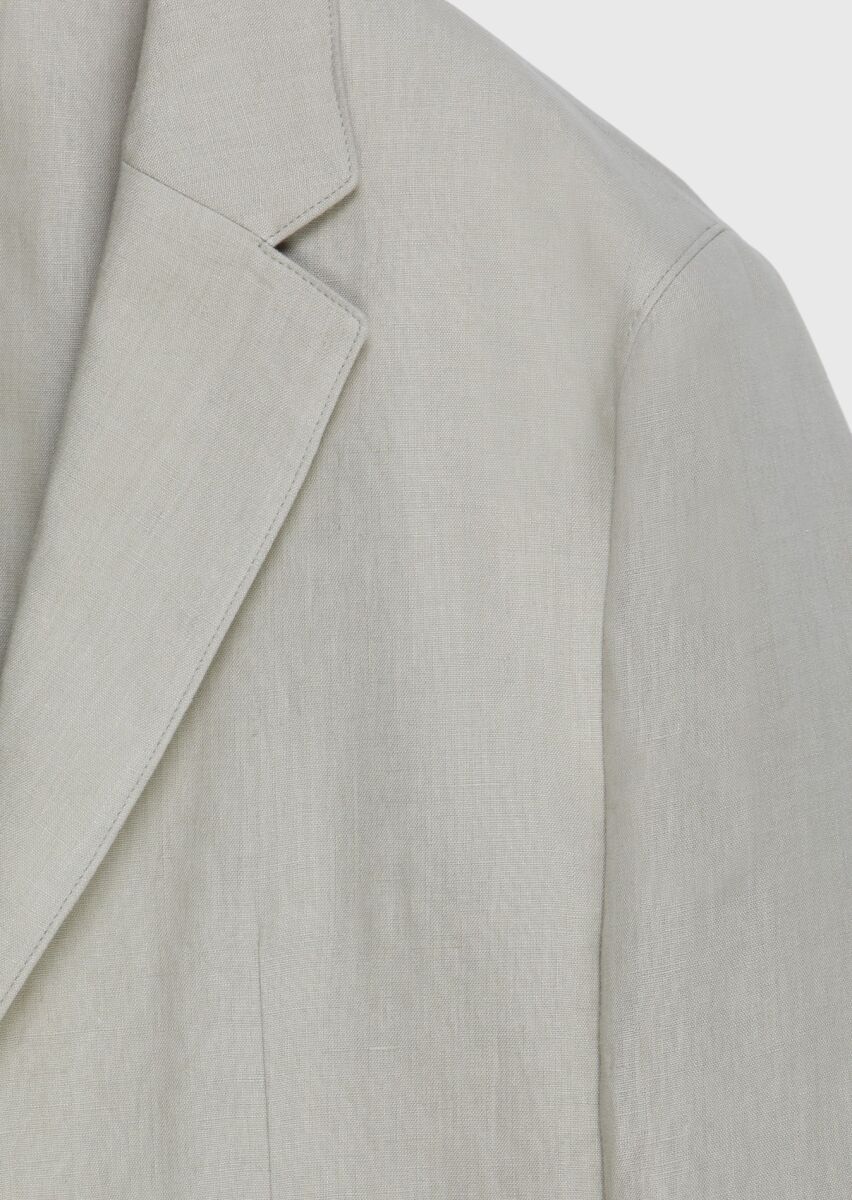 Ecru 100% Linen Jacket - 6