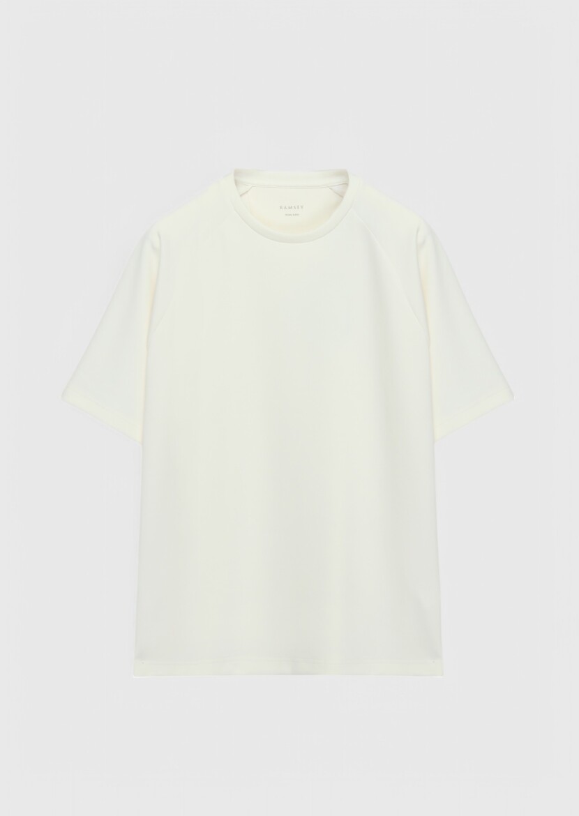 Ecru Crew Neck Plain Sweatshirt - 4