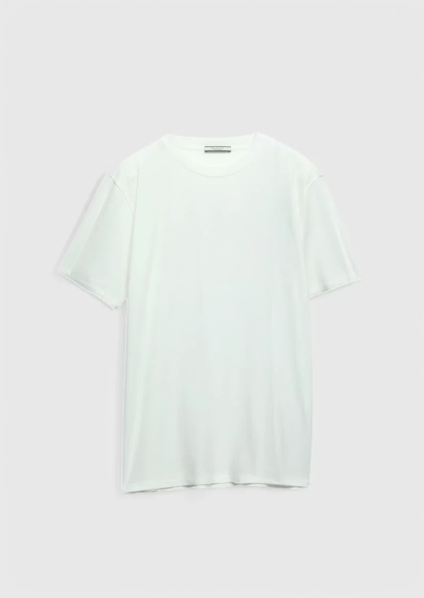 Ecru Crew Neck T-Shirt - 6