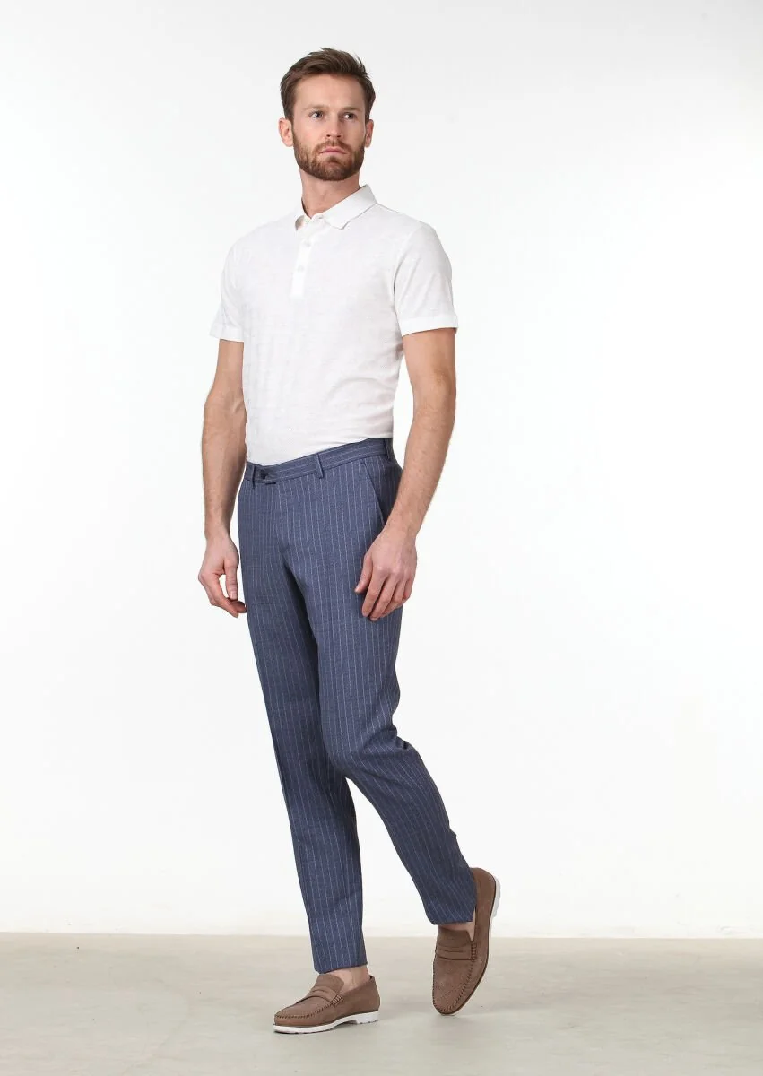 Ecru Jacquard Polo Neck 100% Cotton T-Shirt - 2
