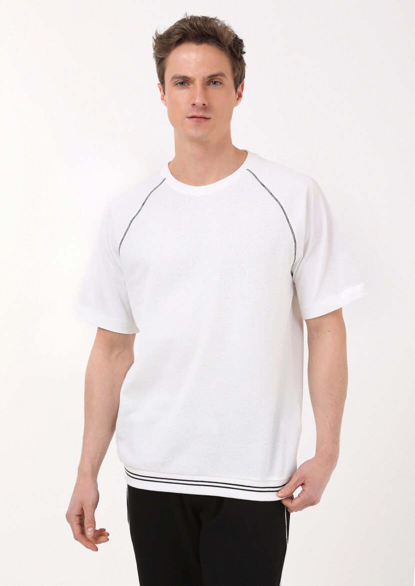 Ecru Jacquard Sweatshirt - 1