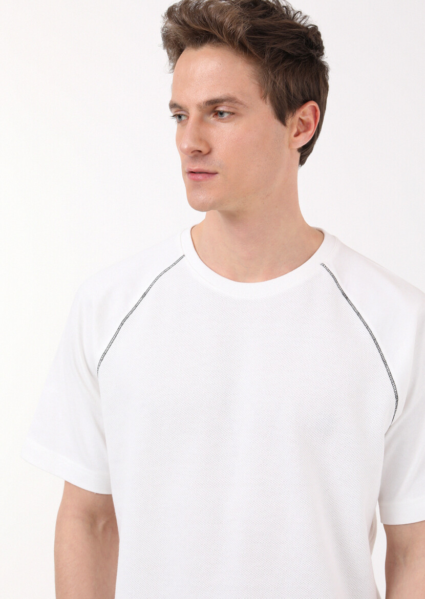 Ecru Jacquard Sweatshirt - 3