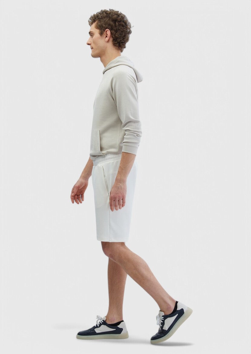 Ecru Knitting Jogging Fit Sport Bermuda - RAMSEY