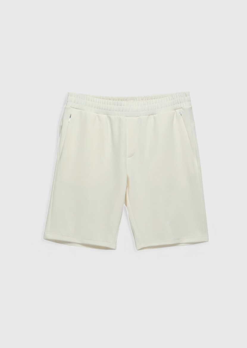 Ecru Knitting Jogging Fit Sport Bermuda - 7