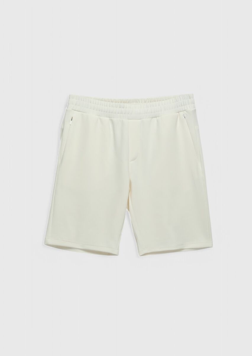 Ecru Knitting Jogging Fit Sport Bermuda - 7