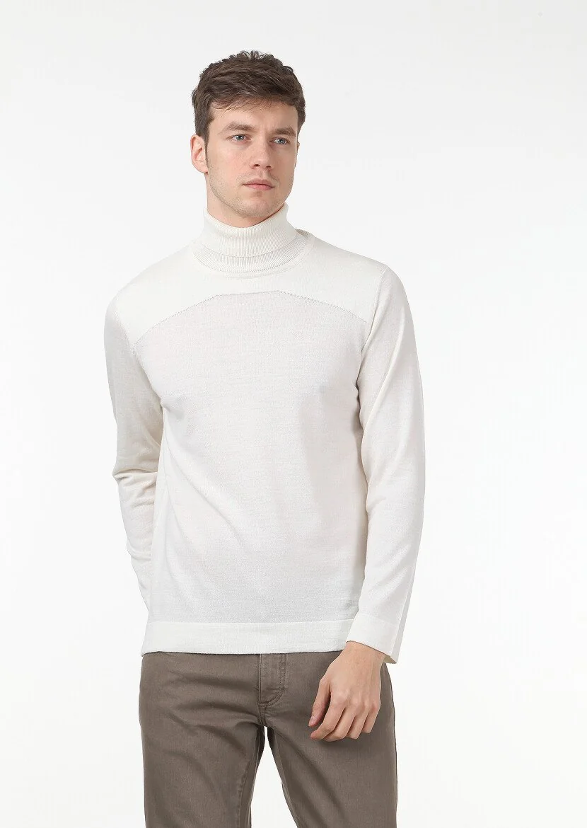 Ecru Knitwear Sweatshirt - 1