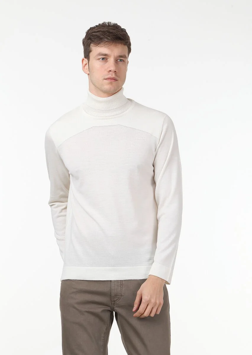 Ecru Knitwear Sweatshirt - 1