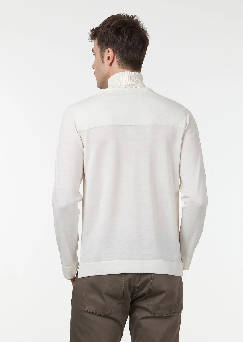 Ecru Knitwear Sweatshirt - 4
