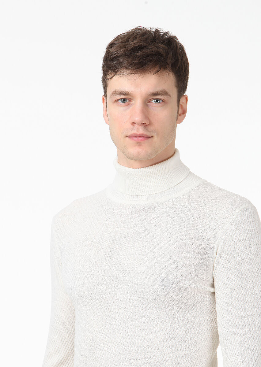 Ecru Knitwear Sweatshirt - 2
