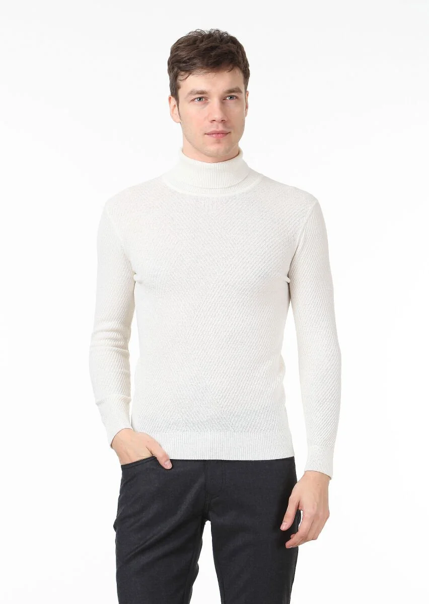 Ecru Knitwear Sweatshirt - 1