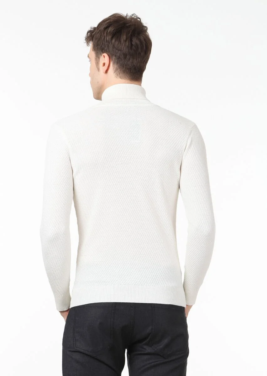 Ecru Knitwear Sweatshirt - 4
