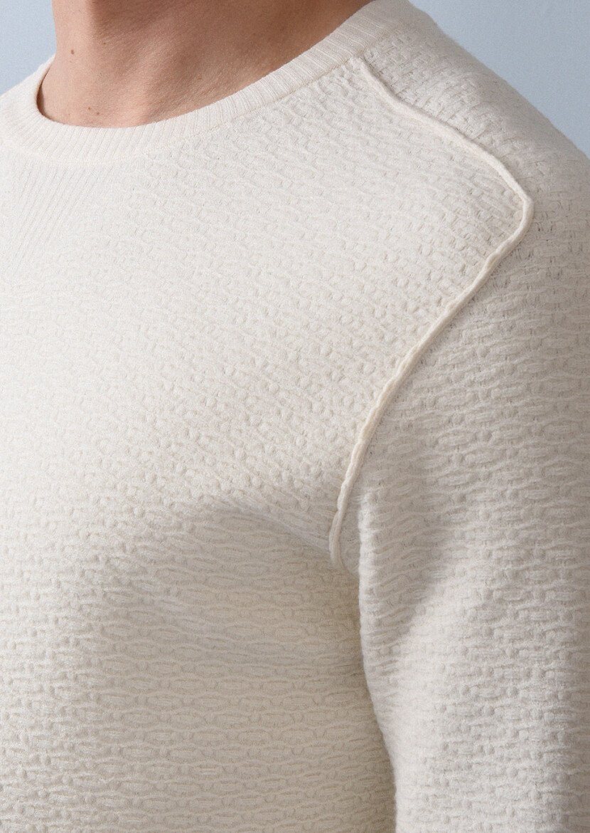 Ecru Knitwear Sweatshirt - 3