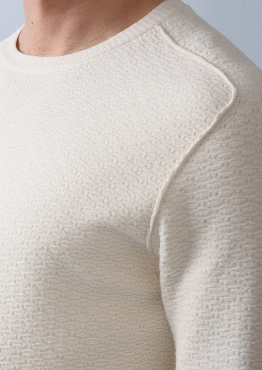Ecru Knitwear Sweatshirt - 3