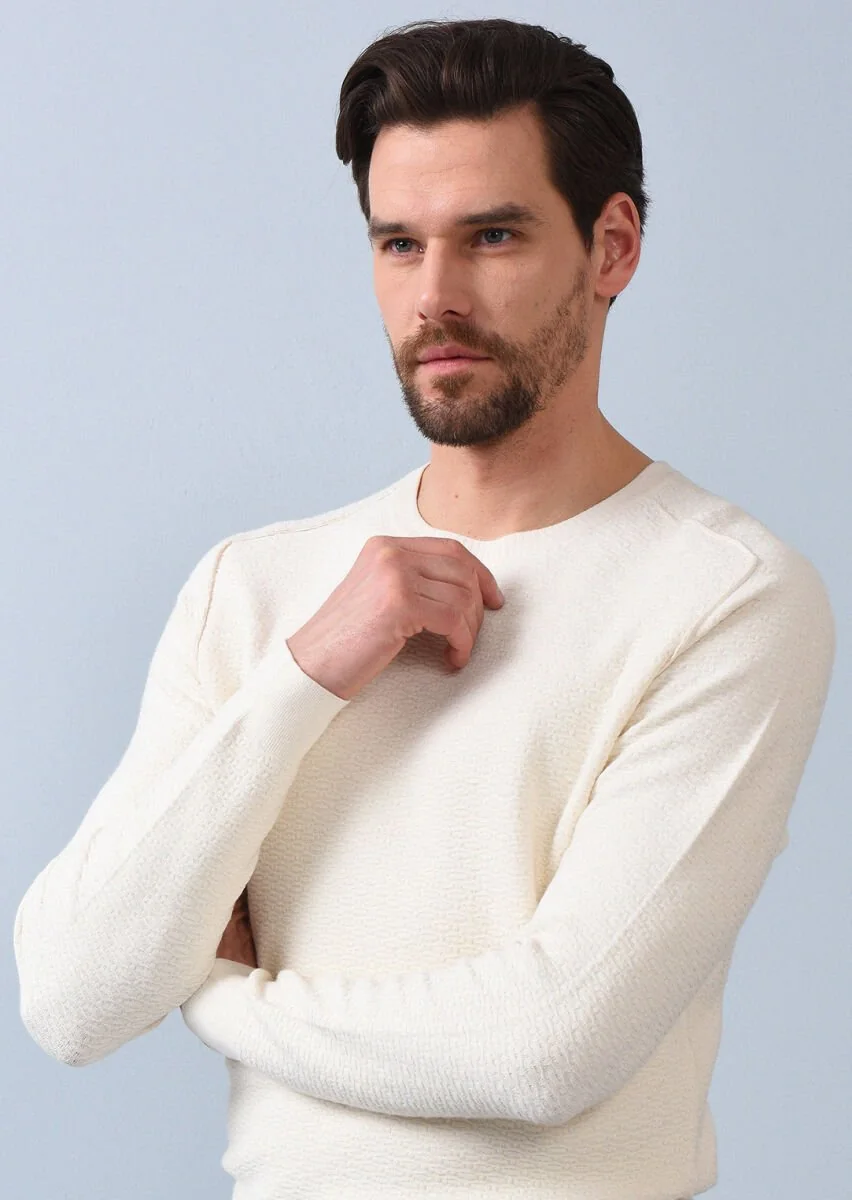 Ecru Knitwear Sweatshirt - 4