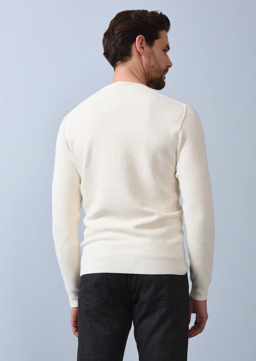 Ecru Knitwear Sweatshirt - 5