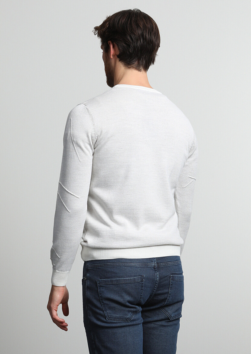 Ecru Knitwear Sweatshirt - 3
