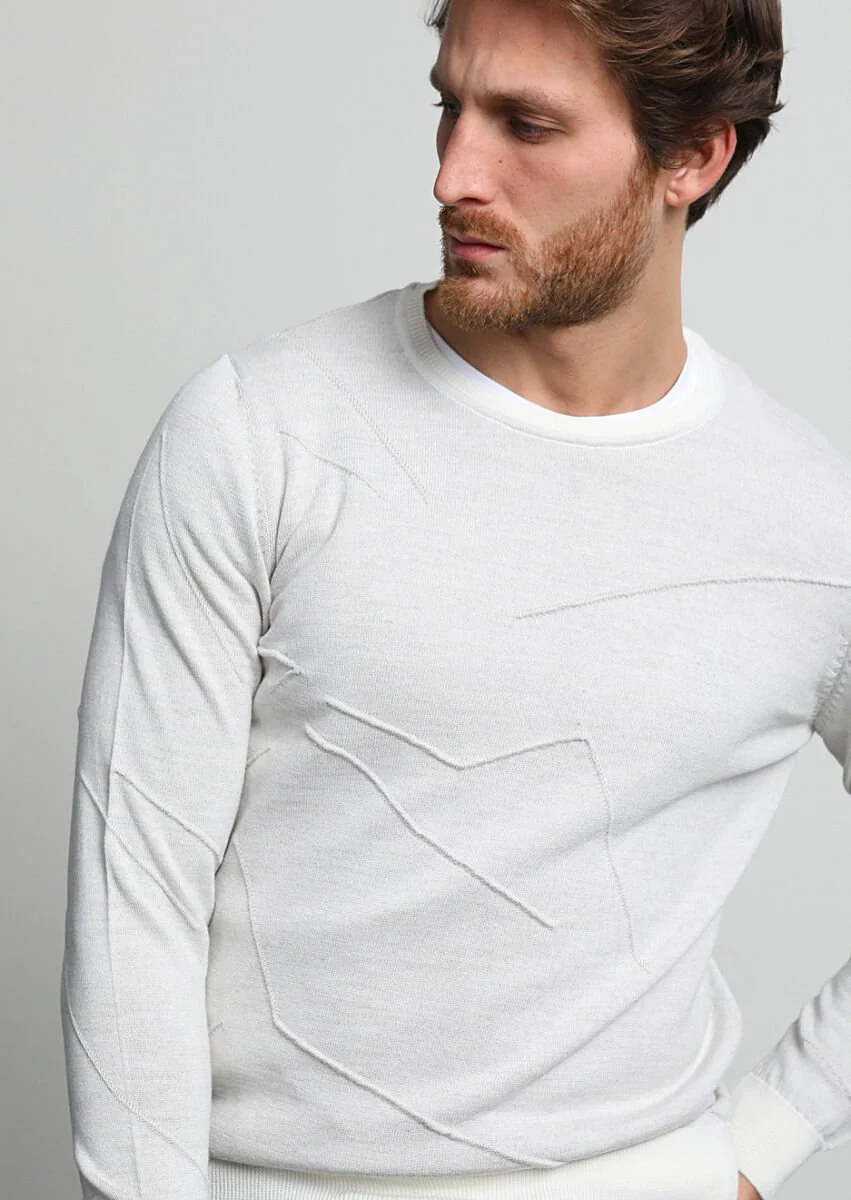 Ecru Knitwear Sweatshirt - 2