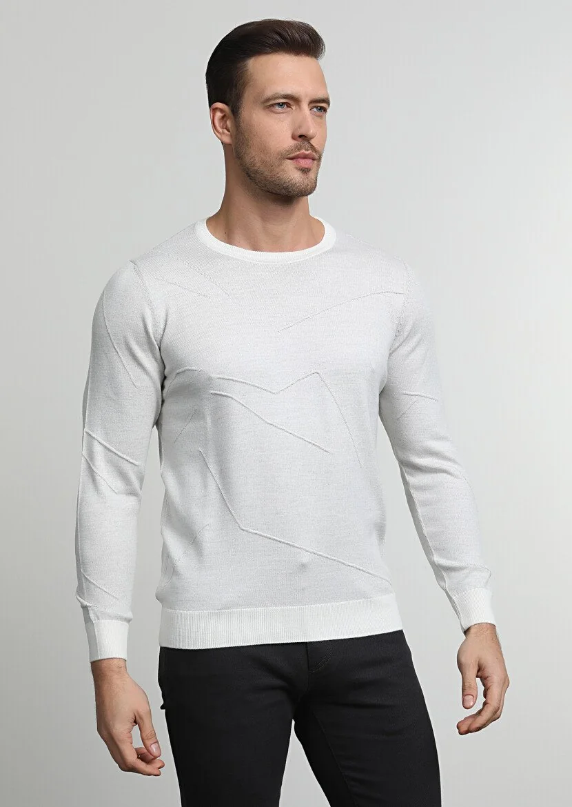 Ecru Knitwear Sweatshirt - 3