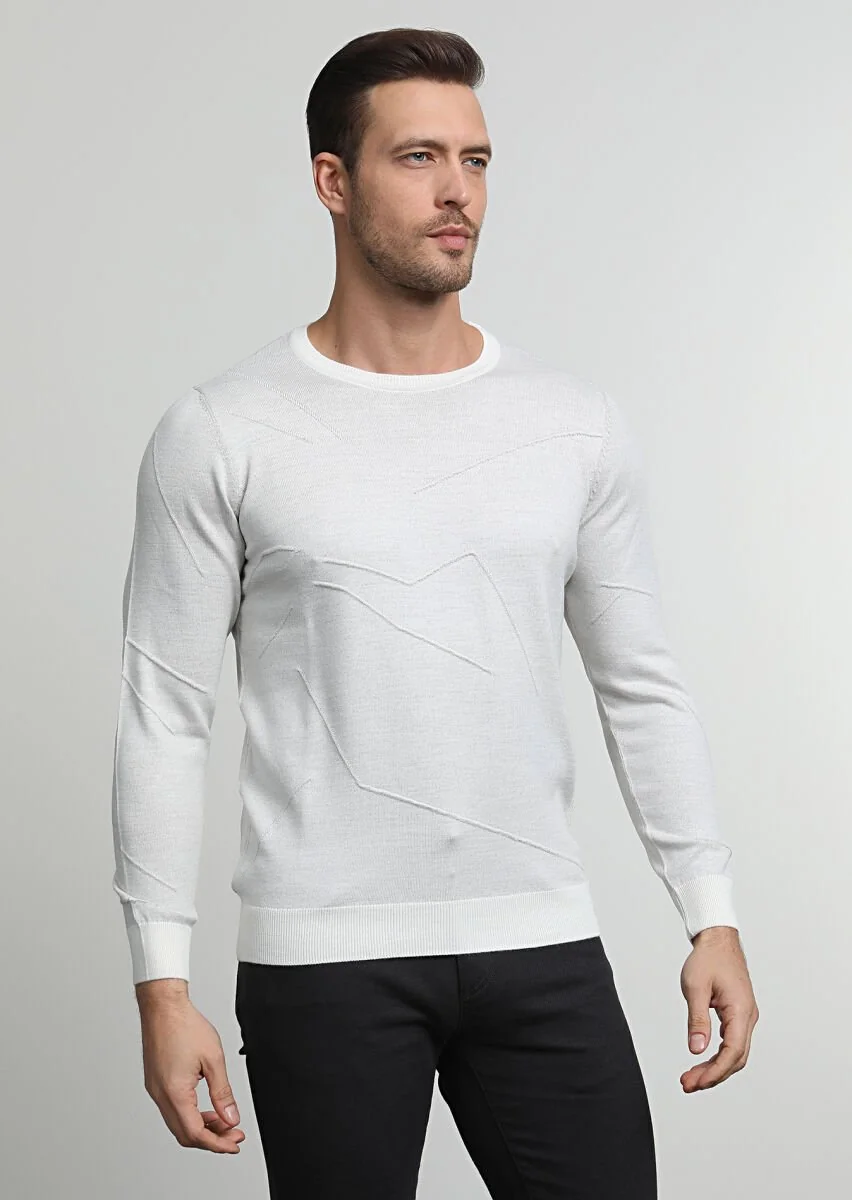 Ecru Knitwear Sweatshirt - 3
